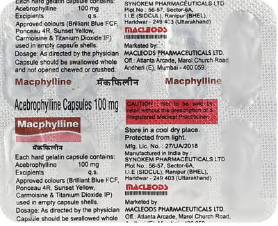 Macphylline 100mg Strip Of 10 Capsules