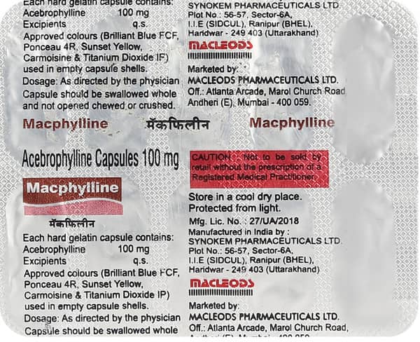 Macphylline 100mg Strip Of 10 Capsules