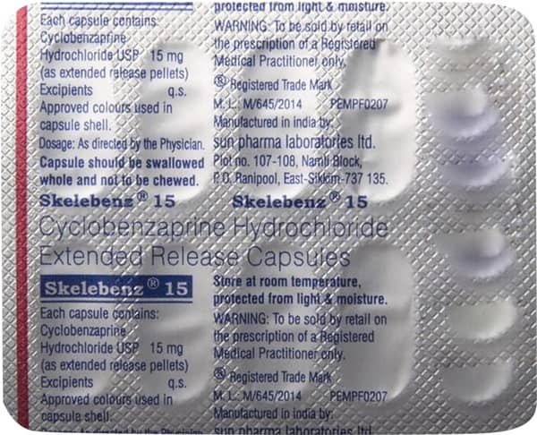 Skelebenz 15mg Strip Of 10 Capsules