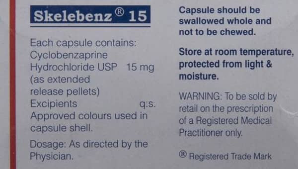 Skelebenz 15mg Strip Of 10 Capsules
