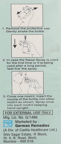 ओक्सीस्प्रे की बोतल 10ग्राम नेज़ल स्प्रे