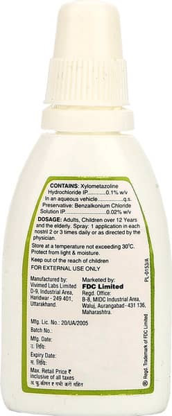 Mucoris Adult 0.1% Bottle Of 10ml Nasal Spray