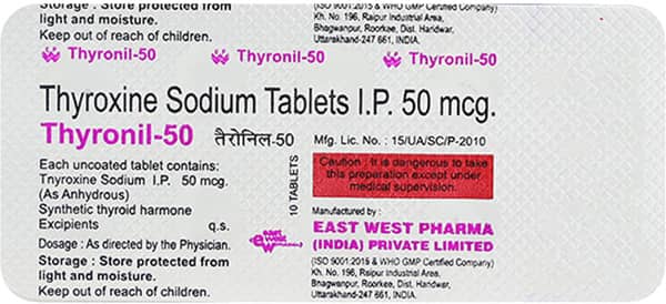 Thyronil 50Mcg Strip Of 10 Tablets