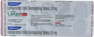 Junior Lanzol 30mg Strip Of 10 Orally Disintegrating Tablets