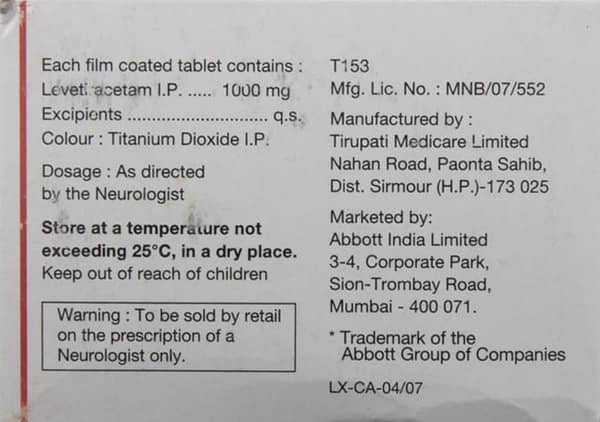 Levilex 1gm Strip Of 10 Tablets