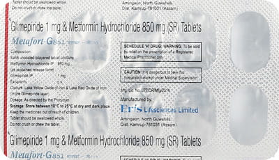 Metafort G 851mg Strip Of 10 Tablets