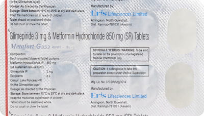 Metafort G 853mg Strip Of 10 Tablets