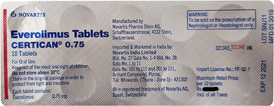 Certican 0.75mg Strip Of 10 Tablets