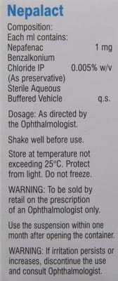 Nepalact 0.1% Bottle Of 5ml Eye Drops