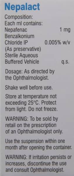 Nepalact 0.1% Bottle Of 5ml Eye Drops