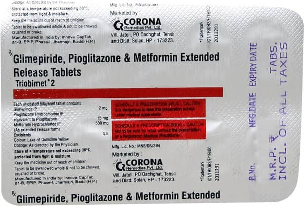 Triobimet 2mg Strip Of 10 Tablets