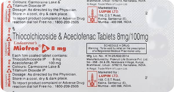 Miofree A 8mg Strip Of 10 Tablets