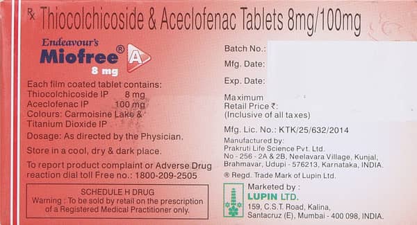 Miofree A 8mg Strip Of 10 Tablets