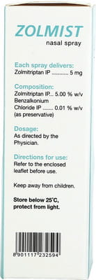 Zolmist 5mg Bottle Of 0.7ml Nasal Spray