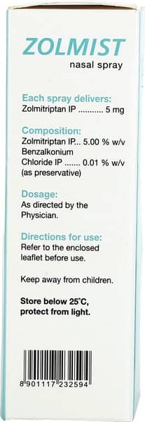 Zolmist 5Mg Bottle Of 0.7Ml Nasal Spray