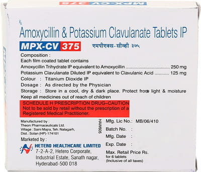 Mpx Cv 375mg Strip Of 6 Tablets