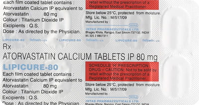 Lipicure 80mg Strip Of 10 Tablets