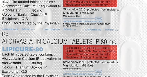 Lipicure 80mg Strip Of 10 Tablets