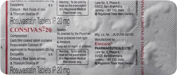 Consivas 20mg Strip Of 10 Tablets
