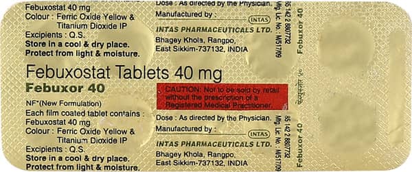 Febuxor 40mg Strip Of 10 Tablets