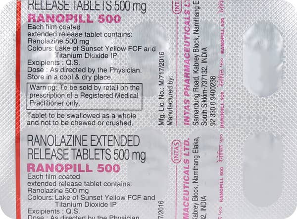 Ranopill 500mg Strip Of 10 Tablets