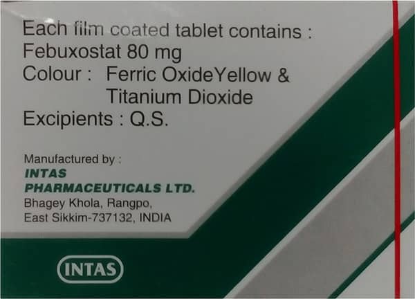 Febuxor 80mg Strip Of 10 Tablets