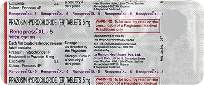 Renopress Xl 5mg Strip Of 10 Tablets