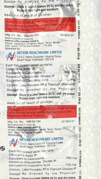 C Furo Cv 375mg Strip Of 6 Tablets