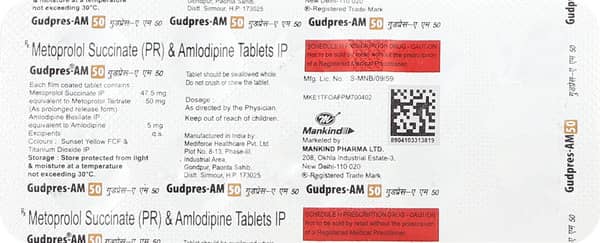 Gudpres Am 50mg Strip Of 10 Tablets
