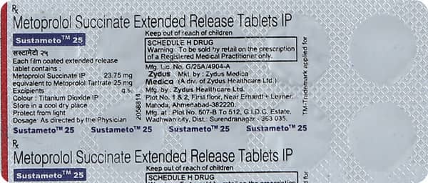 Sustameto 25Mg Strip Of 10 Tablets