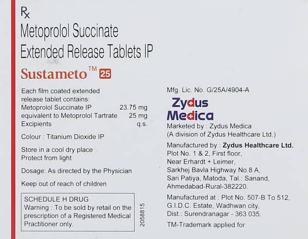 Sustameto 25Mg Strip Of 10 Tablets