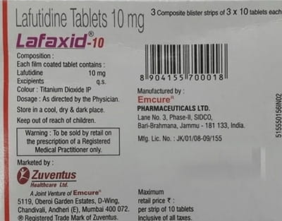 Lafaxid 10mg Strip Of 10 Tablets