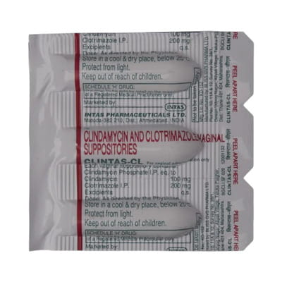 Clintas Cl Strip Of 3 Vaginal Suppositories