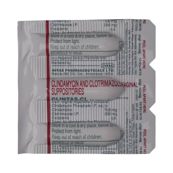 Clintas Cl Strip Of 3 Vaginal Suppositories