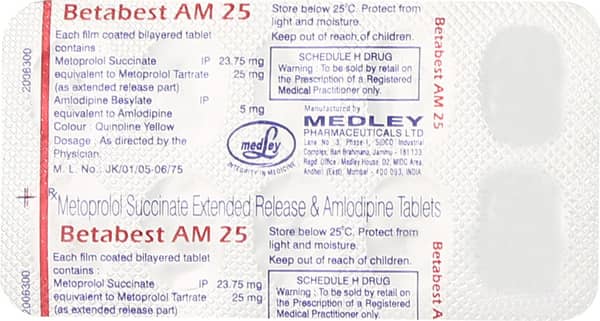 Betabest Am 25mg Strip Of 10 Tablets