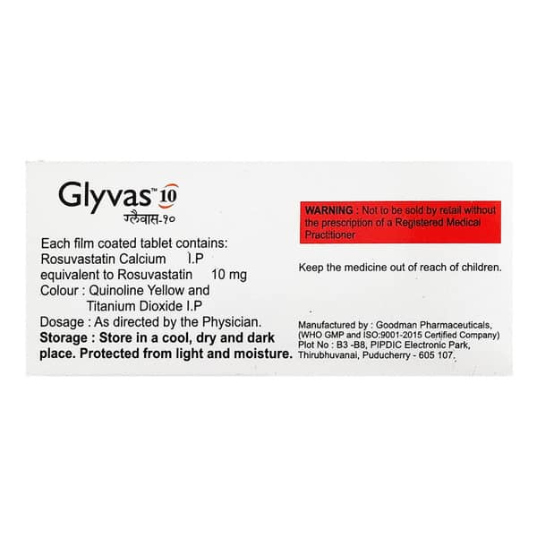 Glyvas 10mg Strip Of 10 Tablets