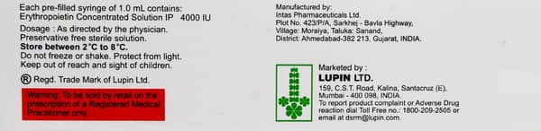 Epocept 4000iu Pre Filled Syringe Of 1ml Solution For Injection