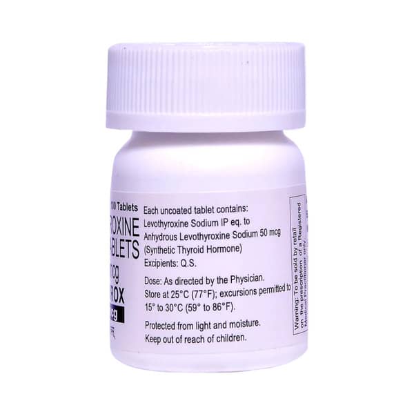 Lethyrox 50mcg Bottle Of 30 Tablets