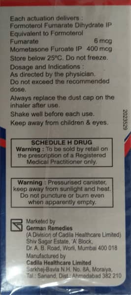 Formost 400 Box Of 120 Metered Dose Inhaler