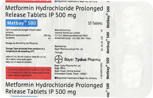 Metbay 500mg Strip Of 10 Tablets