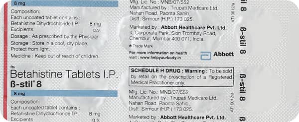 B Stil 8mg Strip Of 10 Tablets