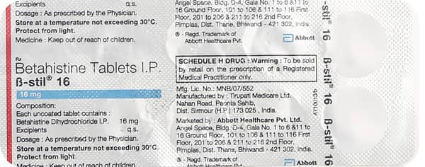 B Stil 16mg Strip Of 10 Tablets