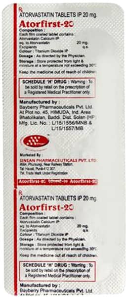 Atorfirst 20mg Strip Of 10 Tablets