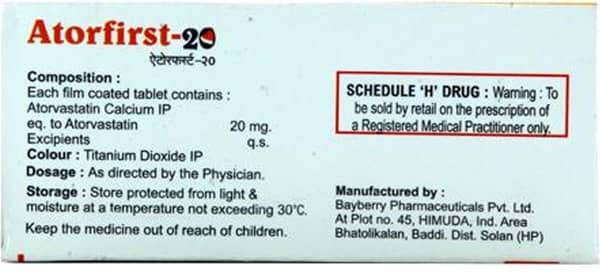 Atorfirst 20mg Strip Of 10 Tablets