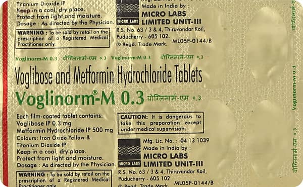 Voglinorm M 0.3mg Strip Of 10 Tablets