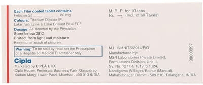 Febucip 80mg Strip Of 10 Tablets