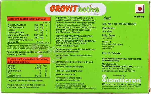 Orovit Active Strip Of 10 Tablets