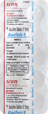 Bacfen 5mg Strip Of 10 Tablets