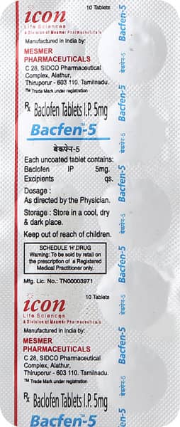 Bacfen 5mg Strip Of 10 Tablets