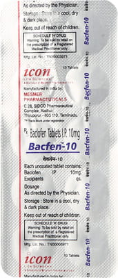 Bacfen 10mg Strip Of 10 Tablets